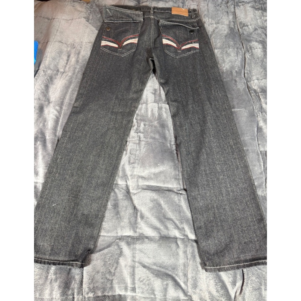 Champs Men's Gray Denim Jeans Size 34 Straight Leg Cotton Blend Y2K‎ vintage - Picture 12 of 16